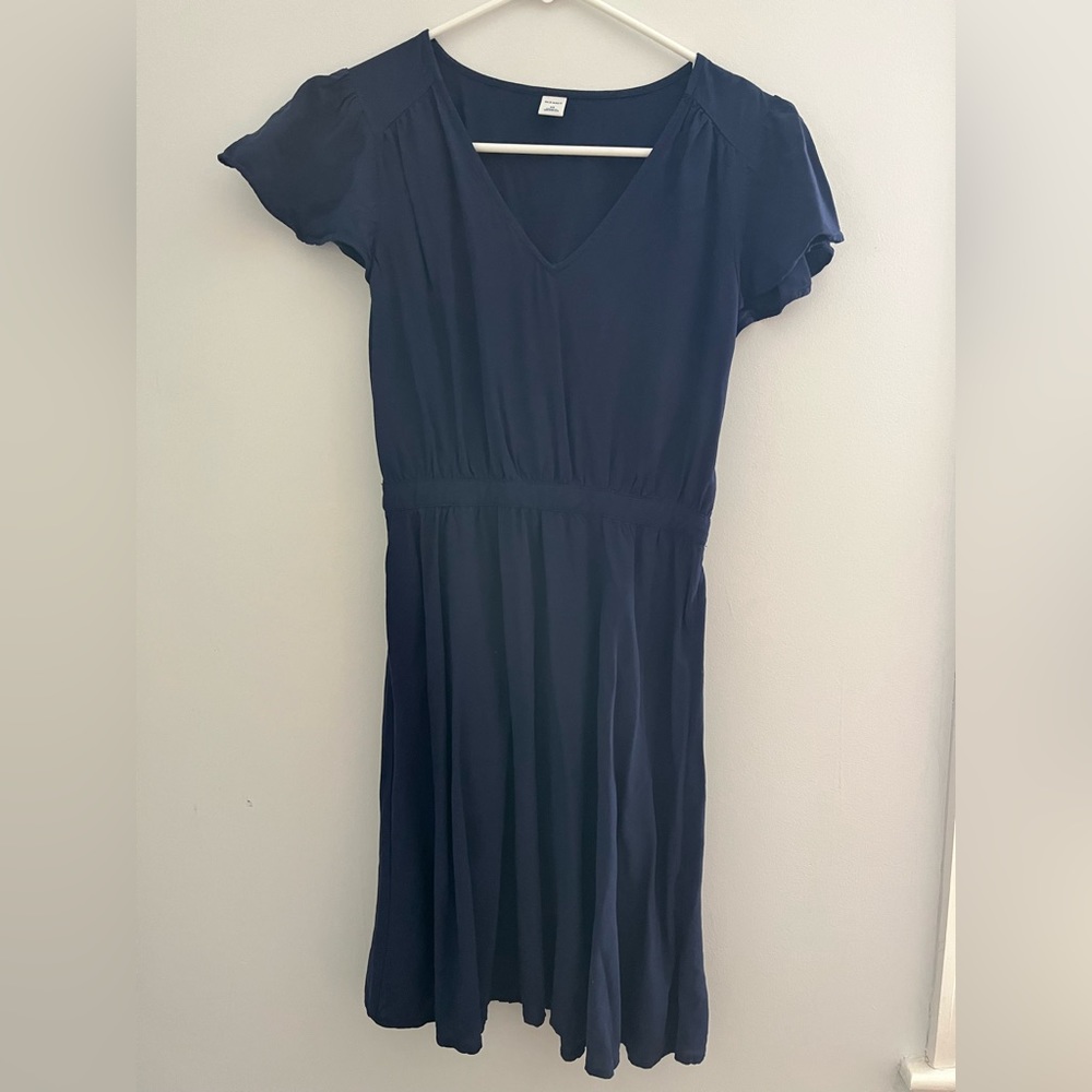 Old Navy V neck Casual Dress Dark Blue XS size Gently Used